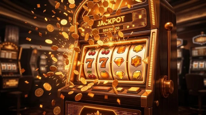 Slot met een grote winst en opspattende munten als beeld bij het GtBets welkomstpakket
